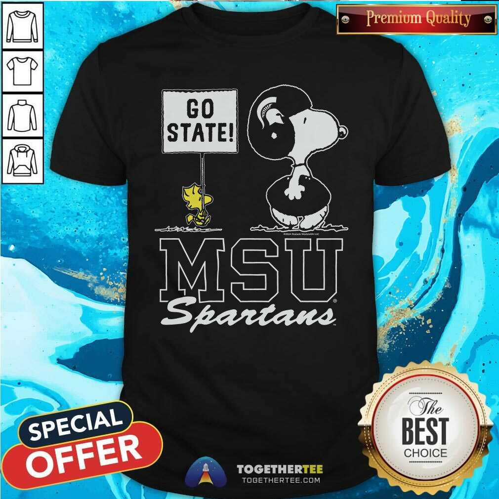 Good Peanuts Snoopy X Woodstock MSU Spartans Go State T-Shirt