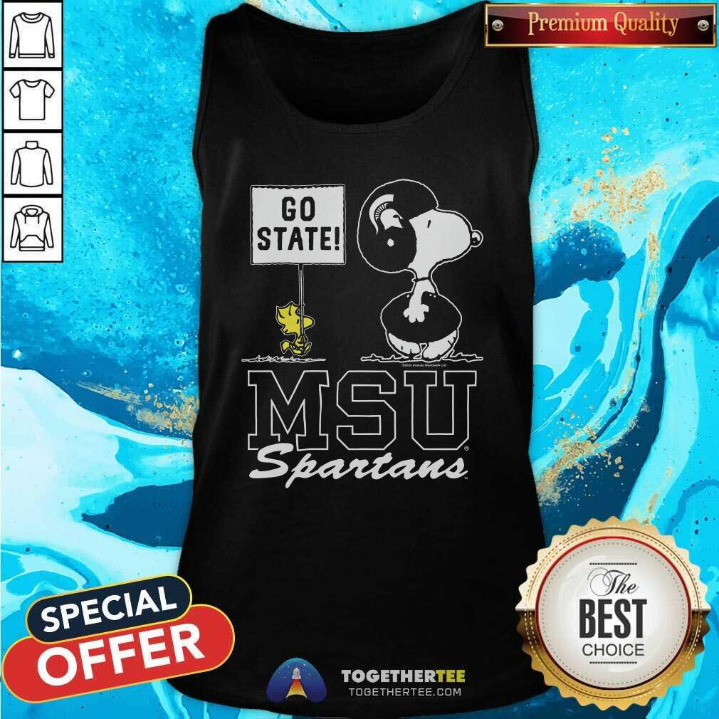 Good Peanuts Snoopy X Woodstock MSU Spartans Go State T-Shirt - Image 3