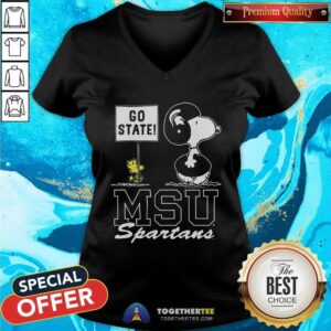 Alternative view of Good Peanuts Snoopy X Woodstock MSU Spartans Go State T-Shirt