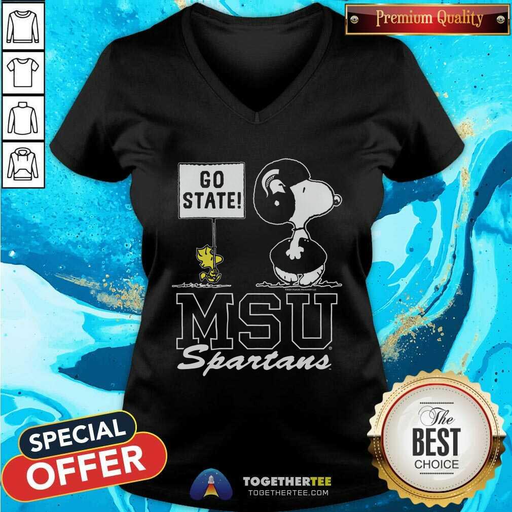 Good Peanuts Snoopy X Woodstock MSU Spartans Go State T-Shirt - Image 2