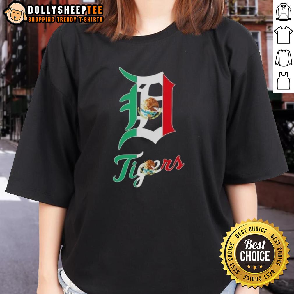 Hot Detroit Tigers Baseball X Mexican Flag T-Shirt - Image 3