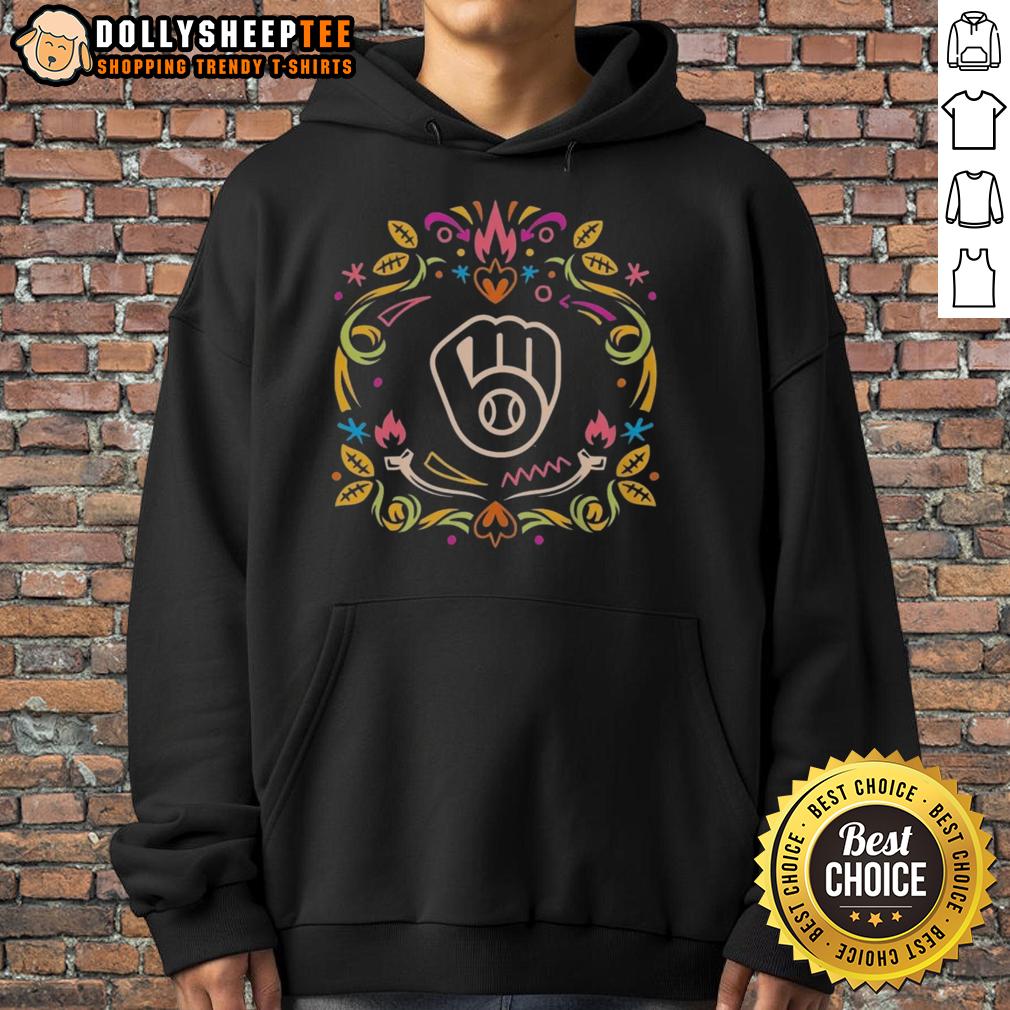 Pretty Milwaukee Brewers Día De Los Muertos MLB Celebration T-Shirt - Image 2