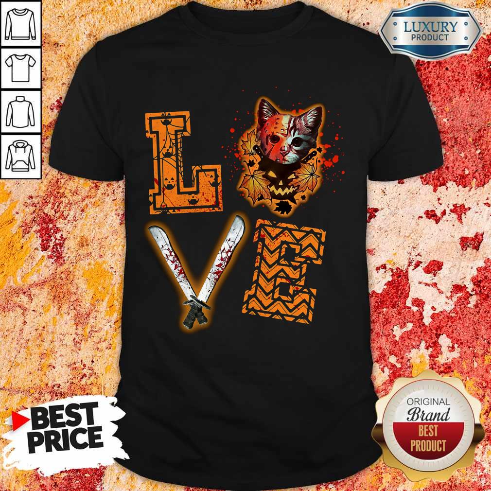 Nice Love Jason Voorhees Cat Halloween Shirt