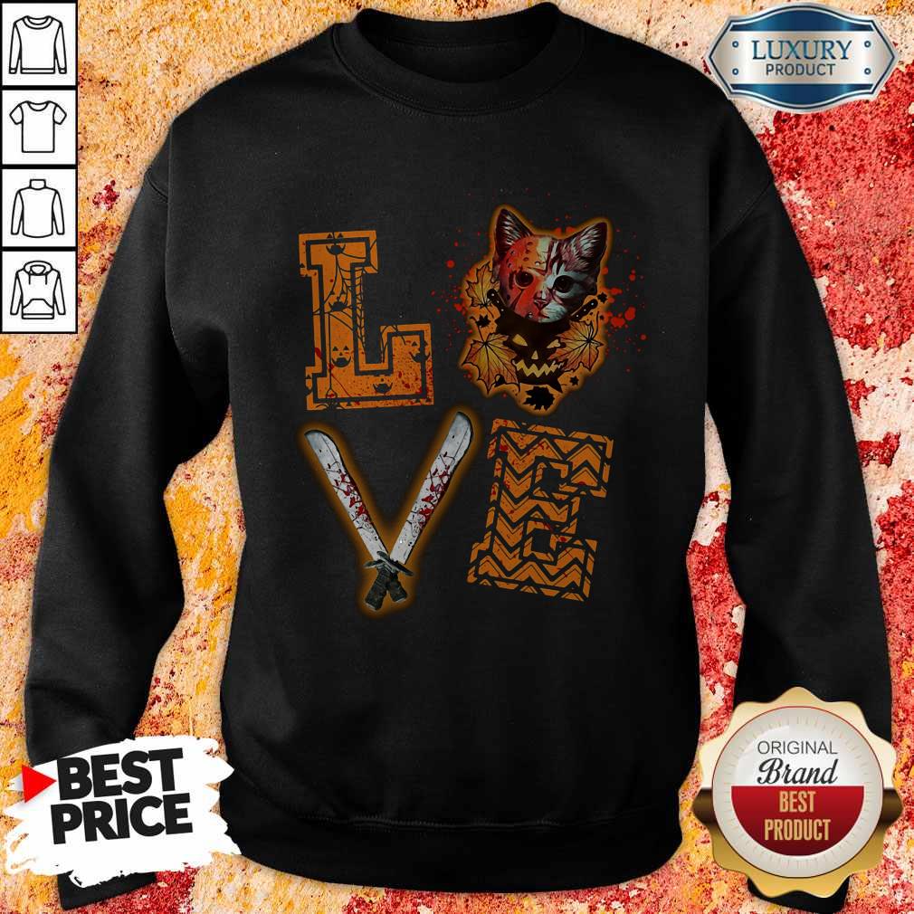 Nice Love Jason Voorhees Cat Halloween Shirt - Image 4