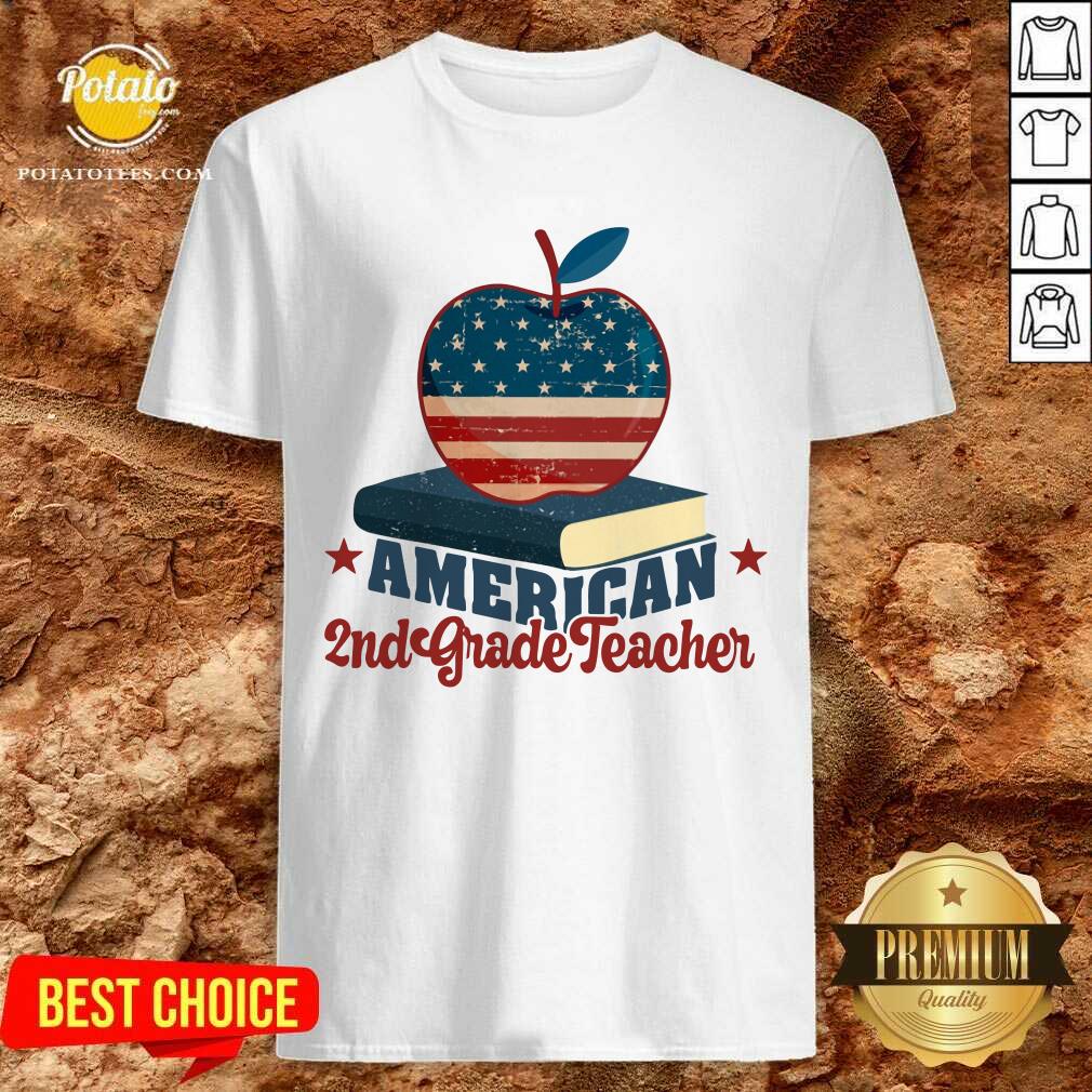 American 2nd Grade Teacher Apple And Book Shirt