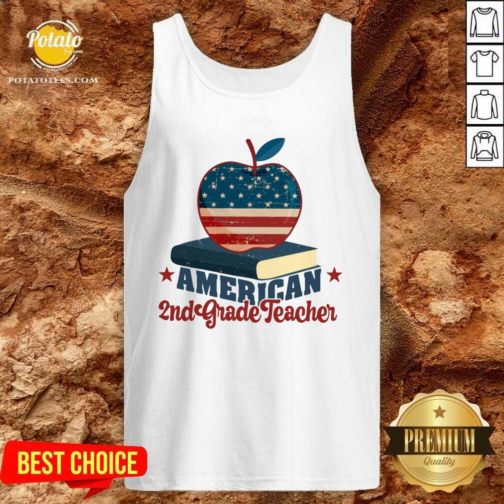 American 2nd Grade Teacher Apple And Book Shirt - Image 3