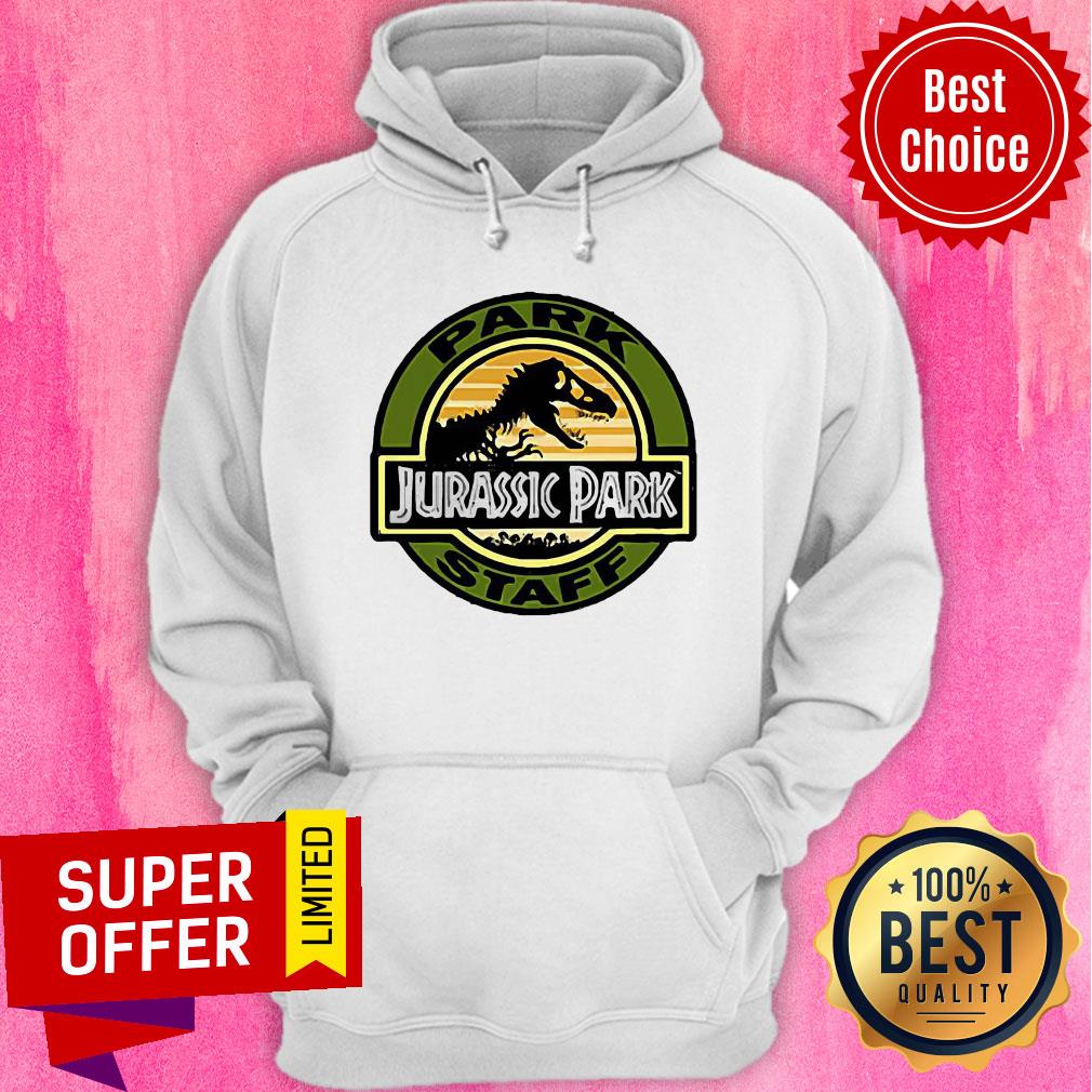 Top Jurassic Park Staff Logo Pocket Patch Graphic Shirt - Image 3