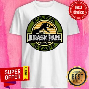 Top Jurassic Park Staff Logo Pocket Patch Graphic Shirt