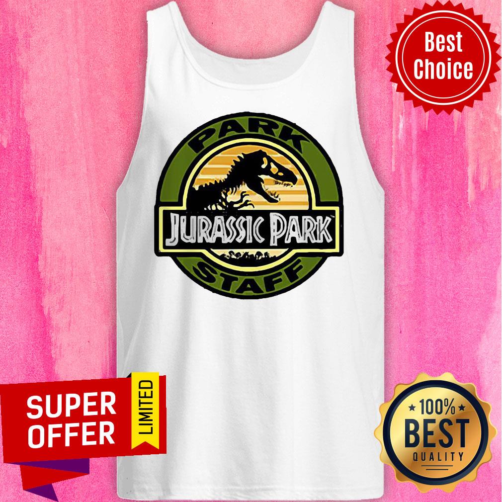 Top Jurassic Park Staff Logo Pocket Patch Graphic Shirt - Image 5