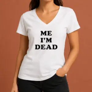 Alternative view of Good Touch Me I'm Dead Slogan Funny Goth Humor Shirt