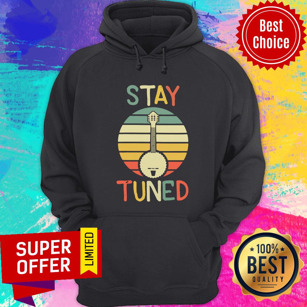 Premium Womens Stay Tuned Retro Banjo Graphic Shirt - Image 5