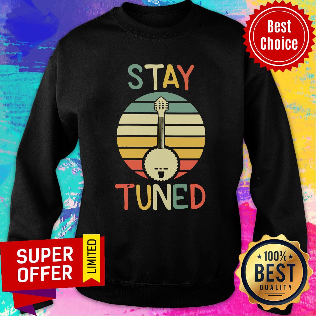 Premium Womens Stay Tuned Retro Banjo Graphic Shirt - Image 4