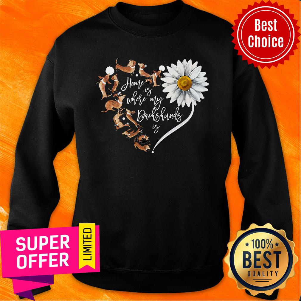 Dachshunds Heart Daisy Flower Shirt - Image 5