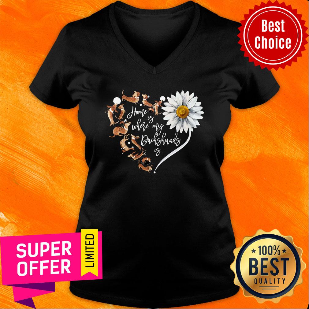 Dachshunds Heart Daisy Flower Shirt - Image 3