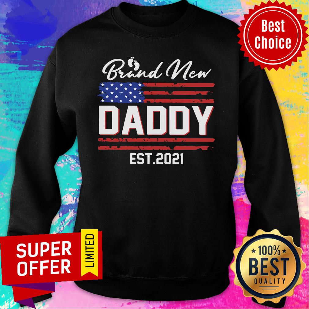 American Flag Brand New Daddy Est 2021 Shirt - Image 5