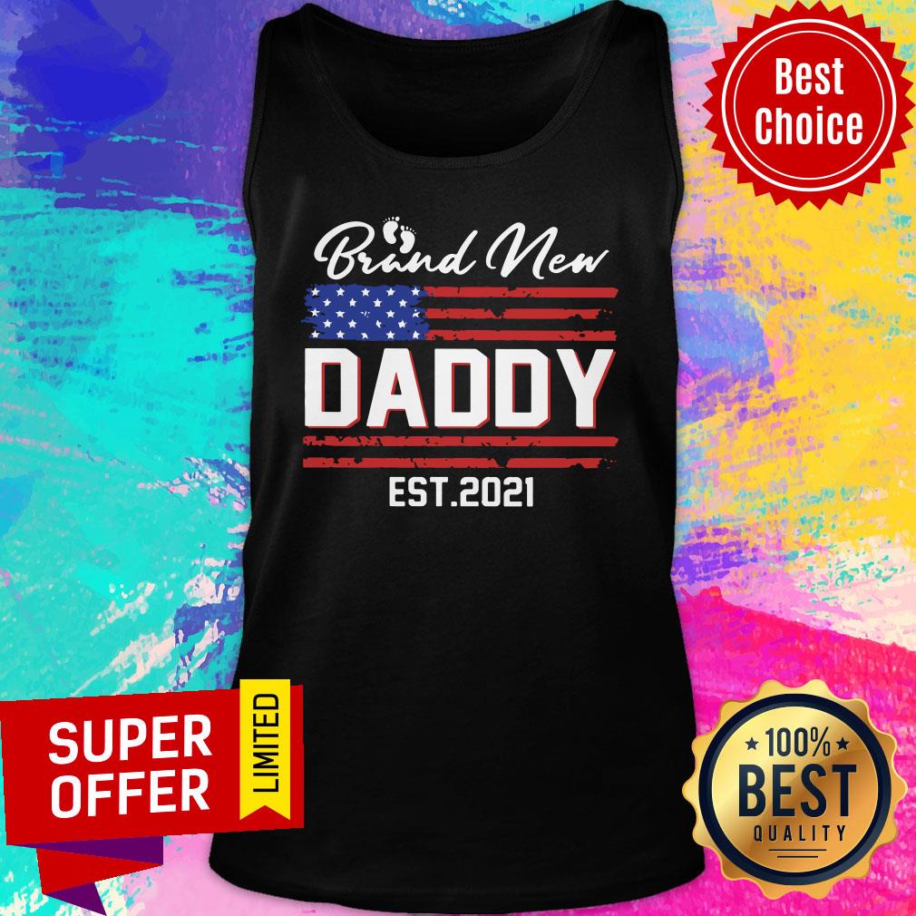American Flag Brand New Daddy Est 2021 Shirt - Image 4