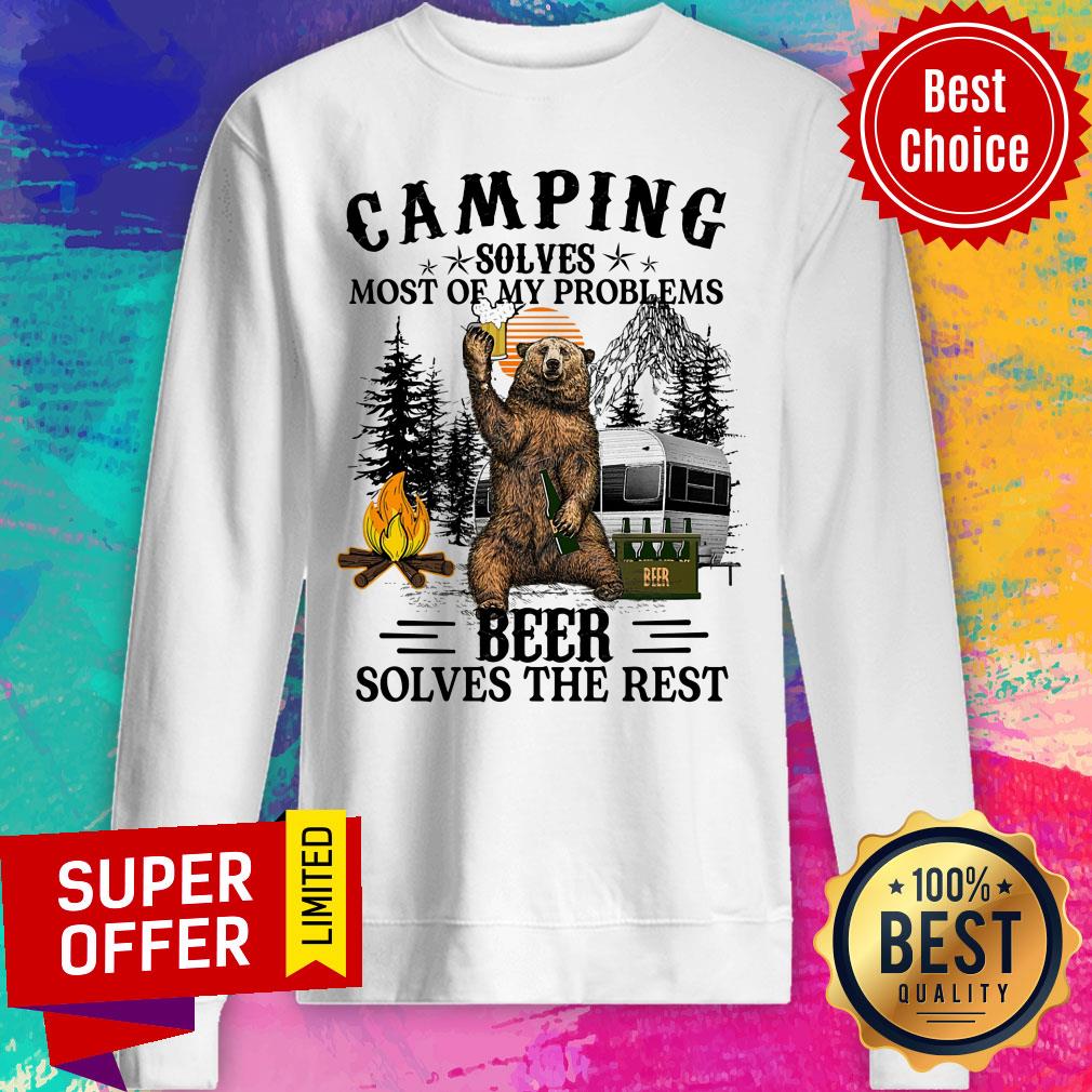 Camping Solves Most Of My Problems Beer Shirt - Image 5