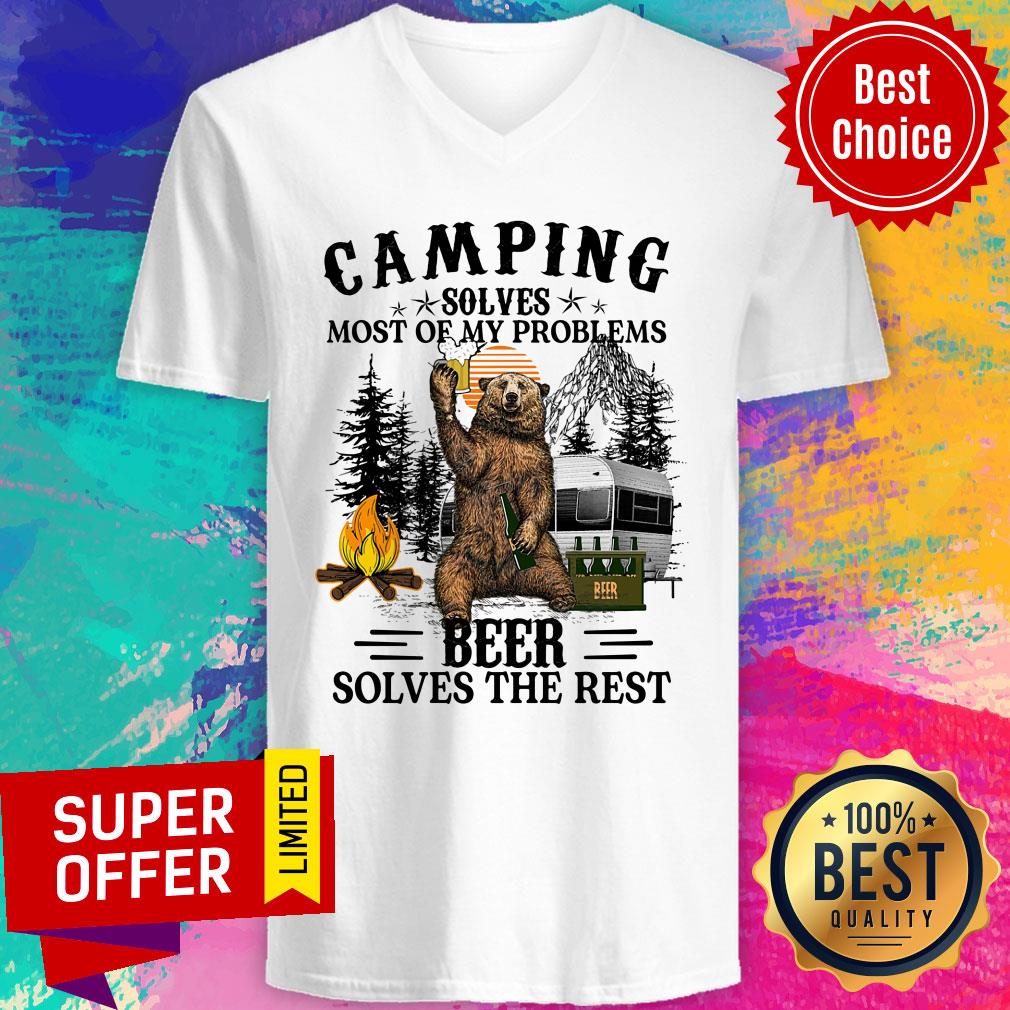 Camping Solves Most Of My Problems Beer Shirt - Image 3