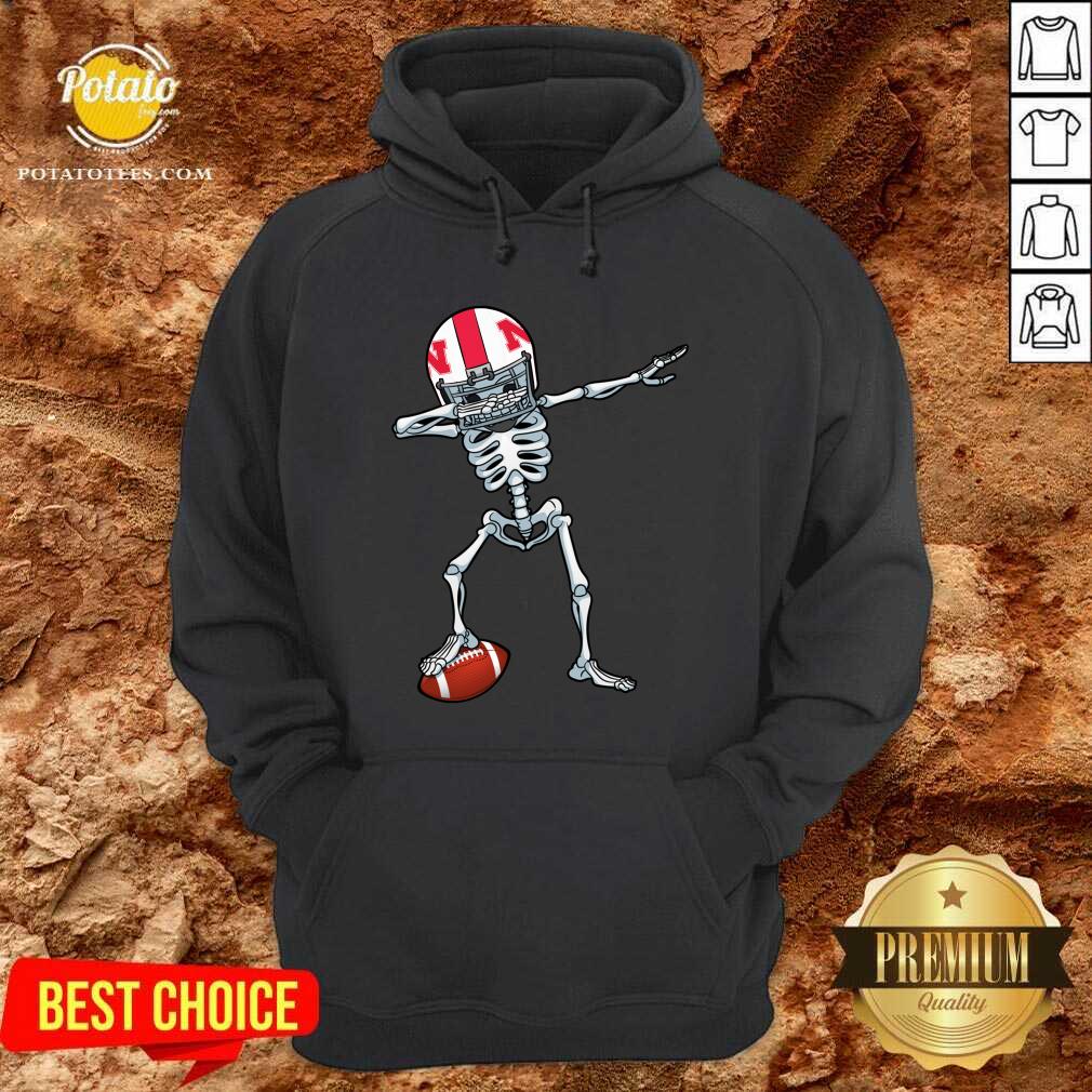 Top Skeleton Dabbing Nebraska Cornhuskers Shirt - Image 5