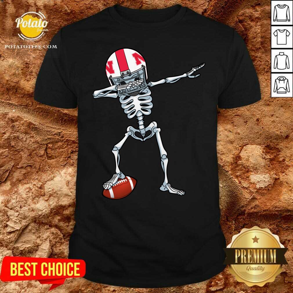 Top Skeleton Dabbing Nebraska Cornhuskers Shirt