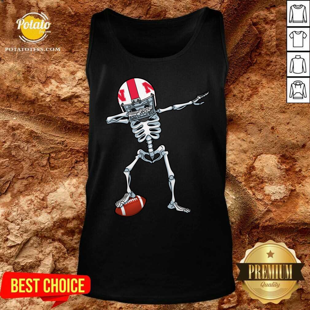 Top Skeleton Dabbing Nebraska Cornhuskers Shirt - Image 3