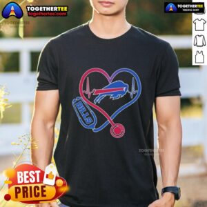 Official Love Buffalo Bills Stethoscope Headphones Fans T-Shirt