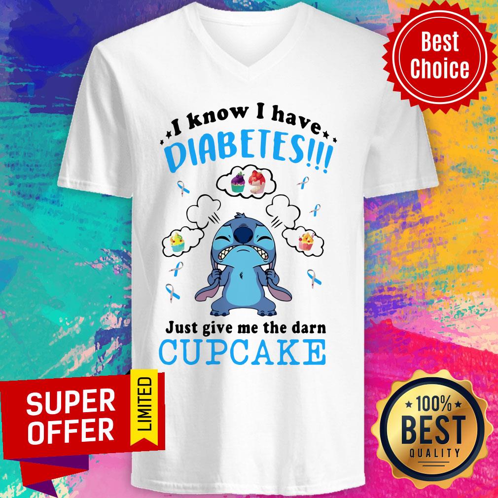 Nice Disney Stitch I Know I Have Diabetes Just Give Me The Darn Cupcake Shirt - Image 4