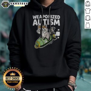 Pretty Weaponized Autism Raccoon Riding Rocket Bomb Funny Parody Humor Casual Cotton Shirt