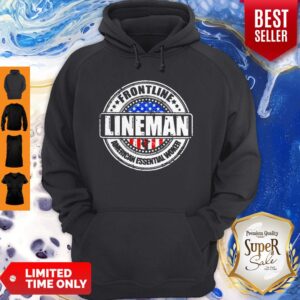 Alternative view of Awesome Frontline Lineman American Essential Worker Shirt