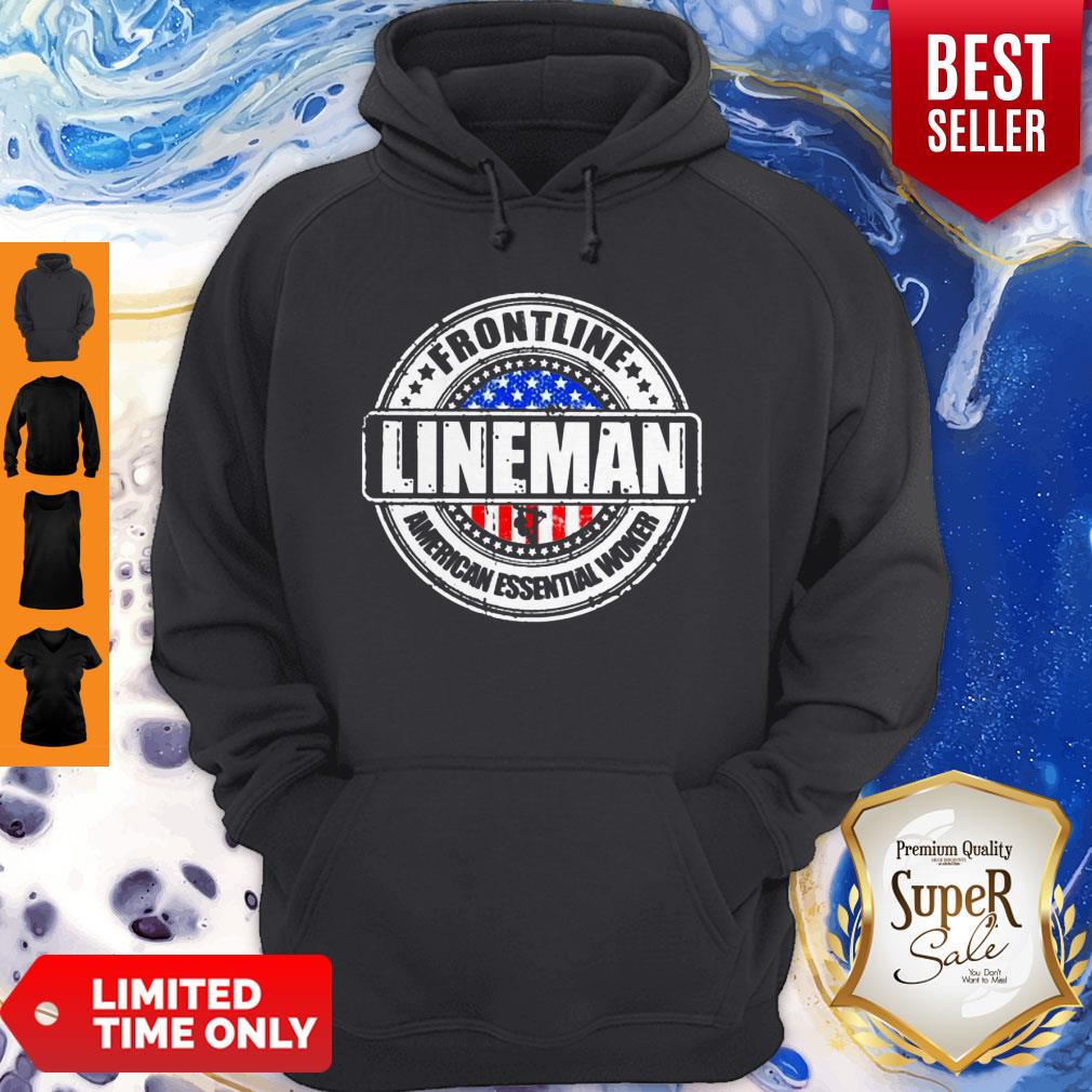 Awesome Frontline Lineman American Essential Worker Shirt - Image 2