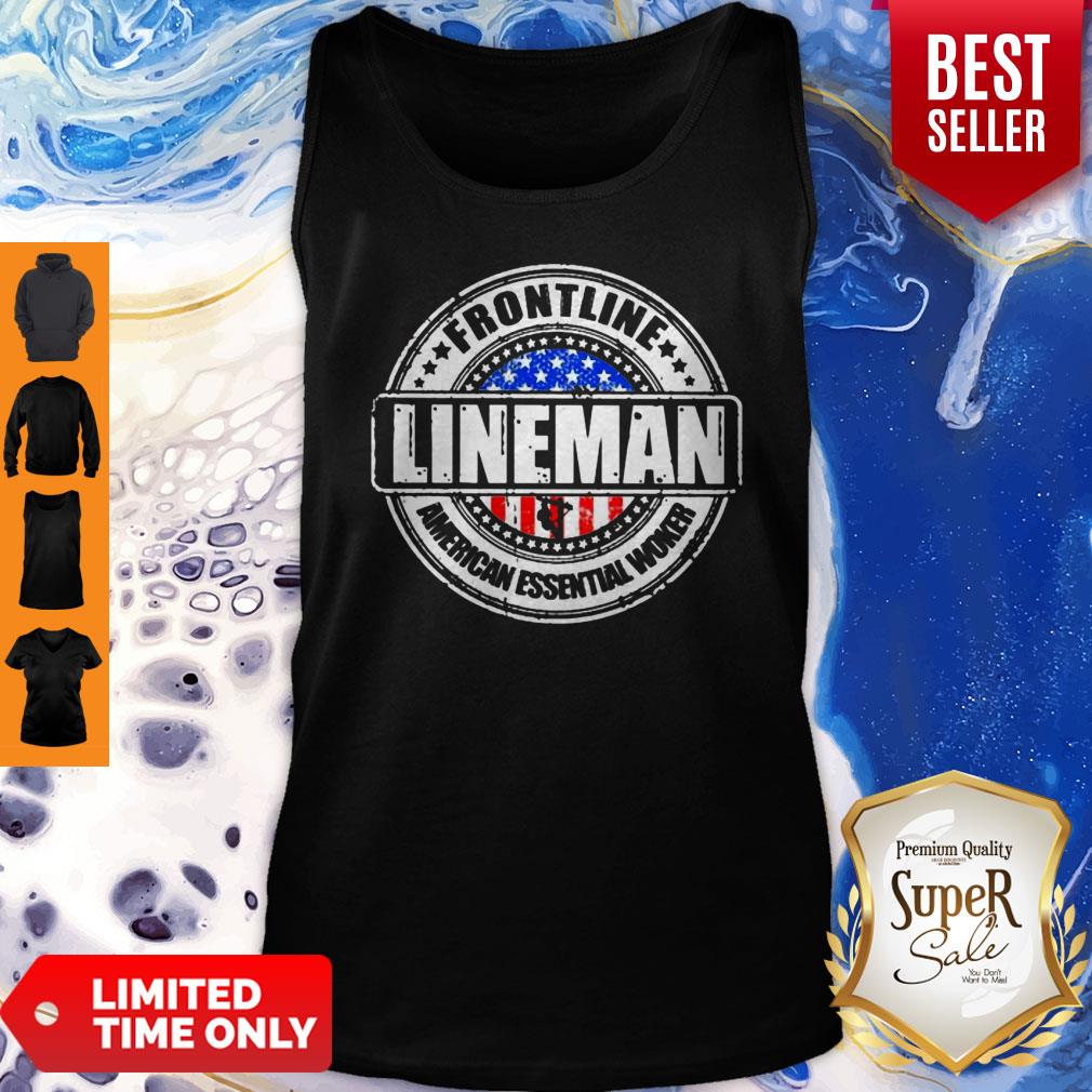 Awesome Frontline Lineman American Essential Worker Shirt - Image 4