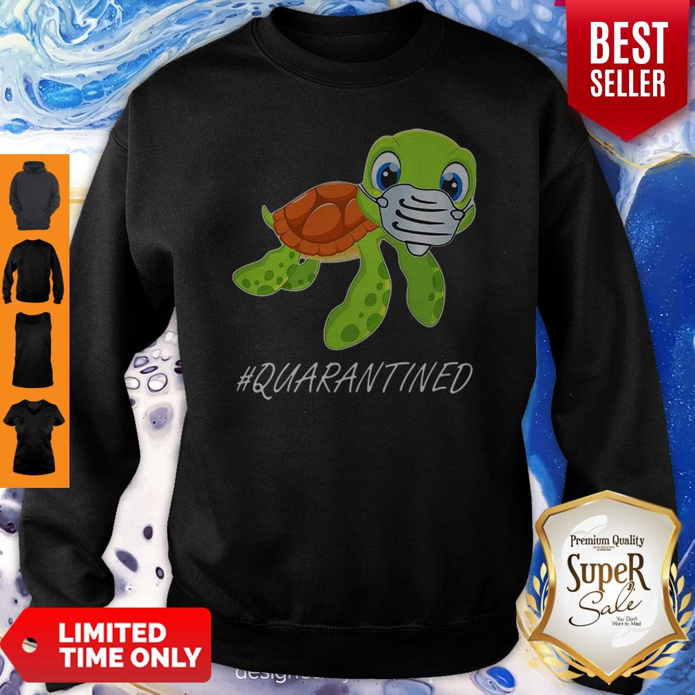 Beautiful Turtle Mask #Quarantined COVID-19 Shirt - Image 3