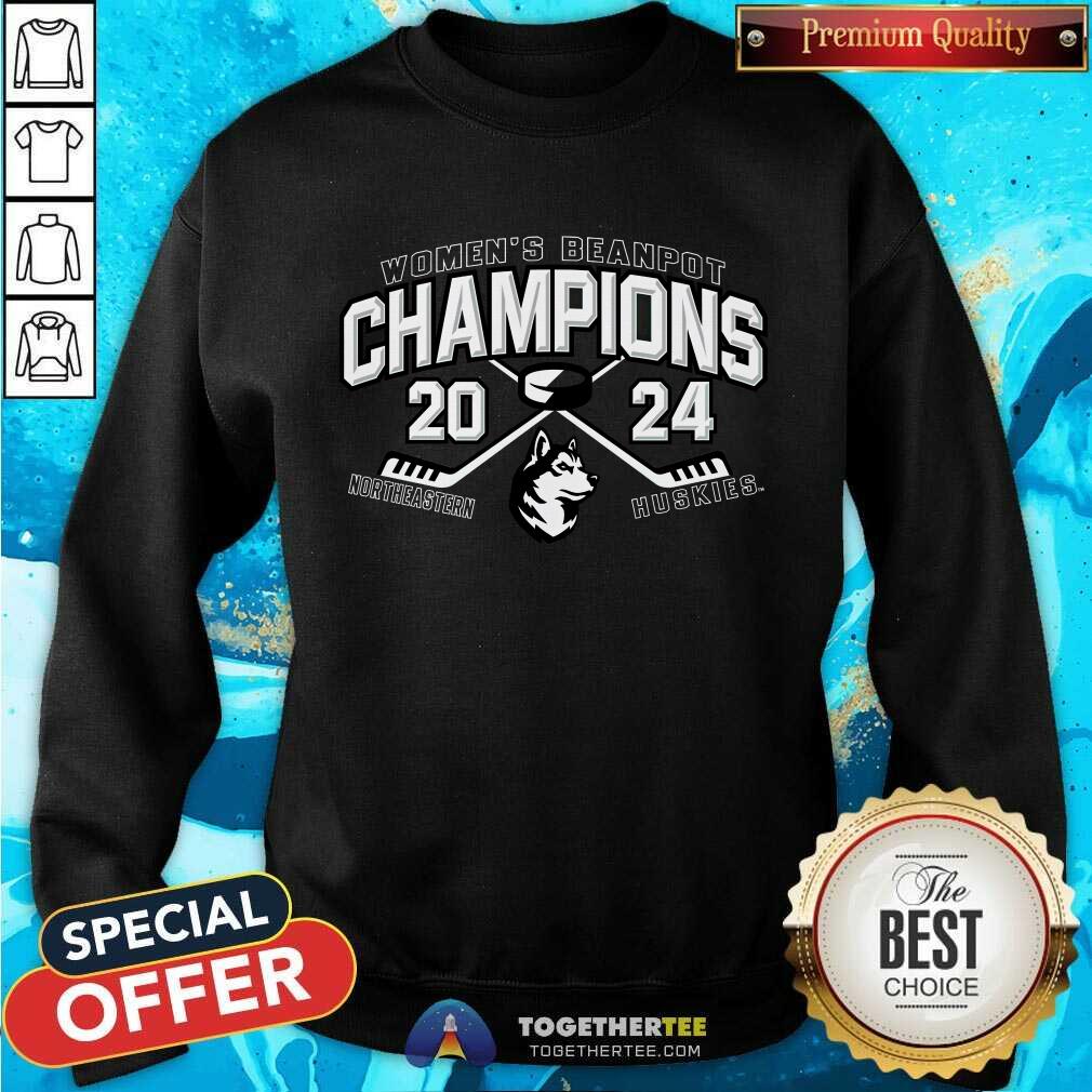 Northeastern Huskies 2024 Beanpot Women's Hockey Tournament Champions T-Shirt - Image 5