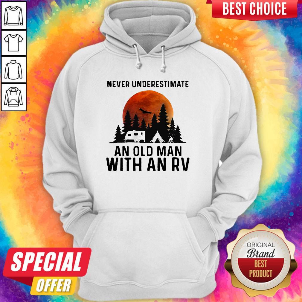 Never Underestimate An Old Man With An Rv Blood Moon Shirt - Image 2