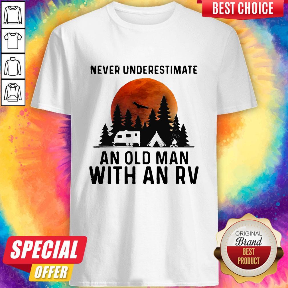 Never Underestimate An Old Man With An Rv Blood Moon Shirt