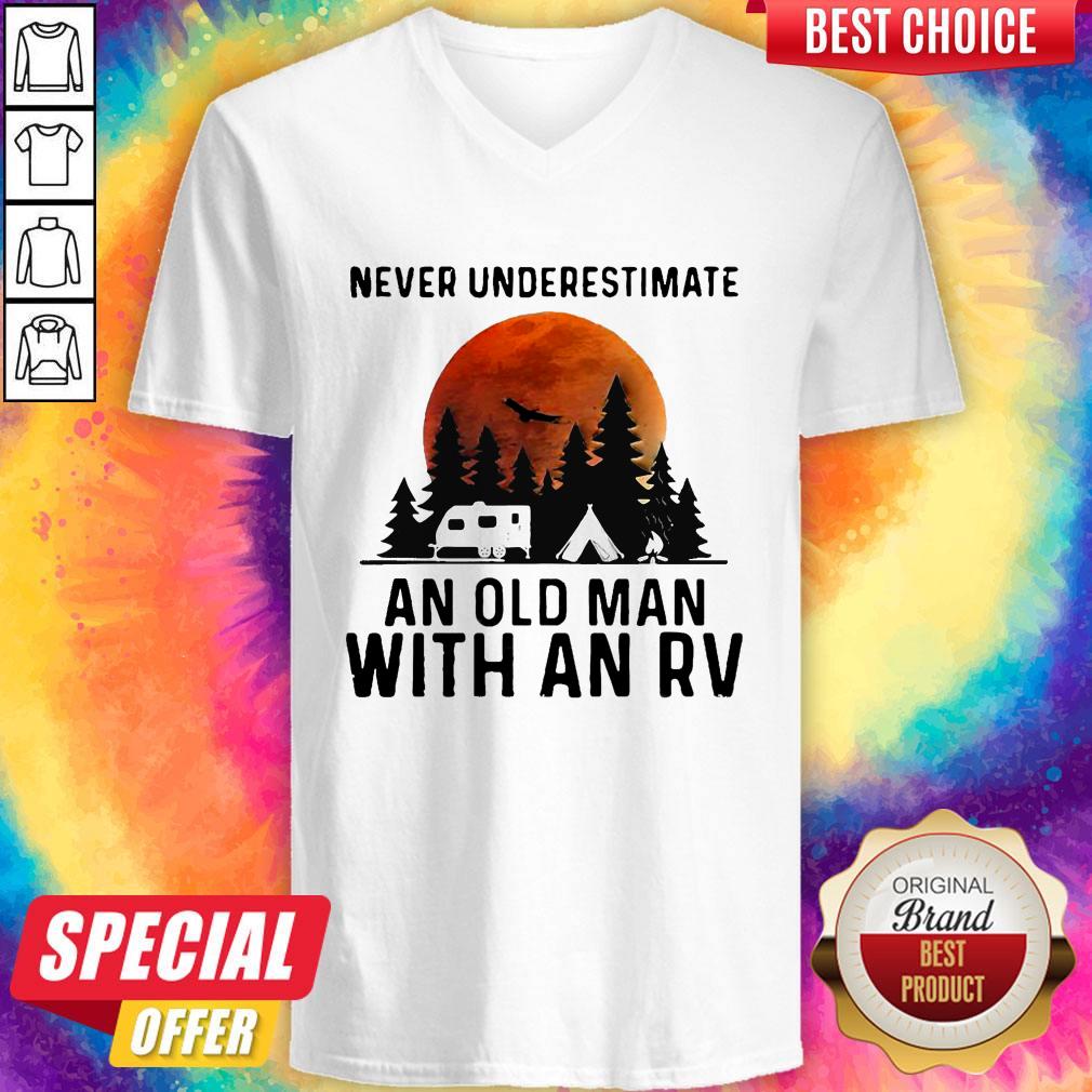 Never Underestimate An Old Man With An Rv Blood Moon Shirt - Image 3