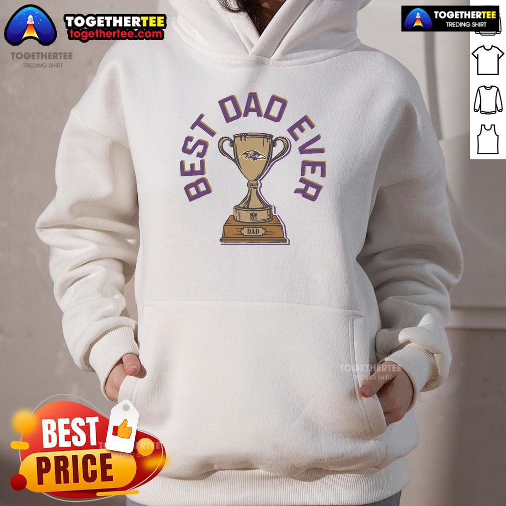 Official Baltimore Ravens Best Dad Ever Trophy T-Shirt - Image 2
