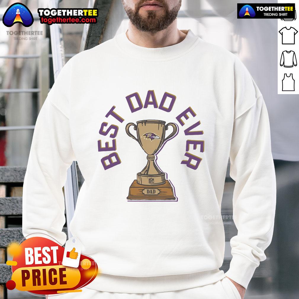 Official Baltimore Ravens Best Dad Ever Trophy T-Shirt - Image 5