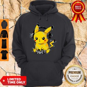 Alternative view of Cute Pikachu Playing Game Pew Pew Pika Pika Shirt