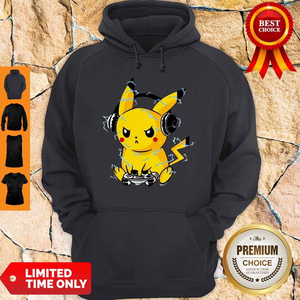 Cute Pikachu Playing Game Pew Pew Pika Pika Shirt - Image 2