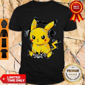 Cute Pikachu Playing Game Pew Pew Pika Pika Shirt
