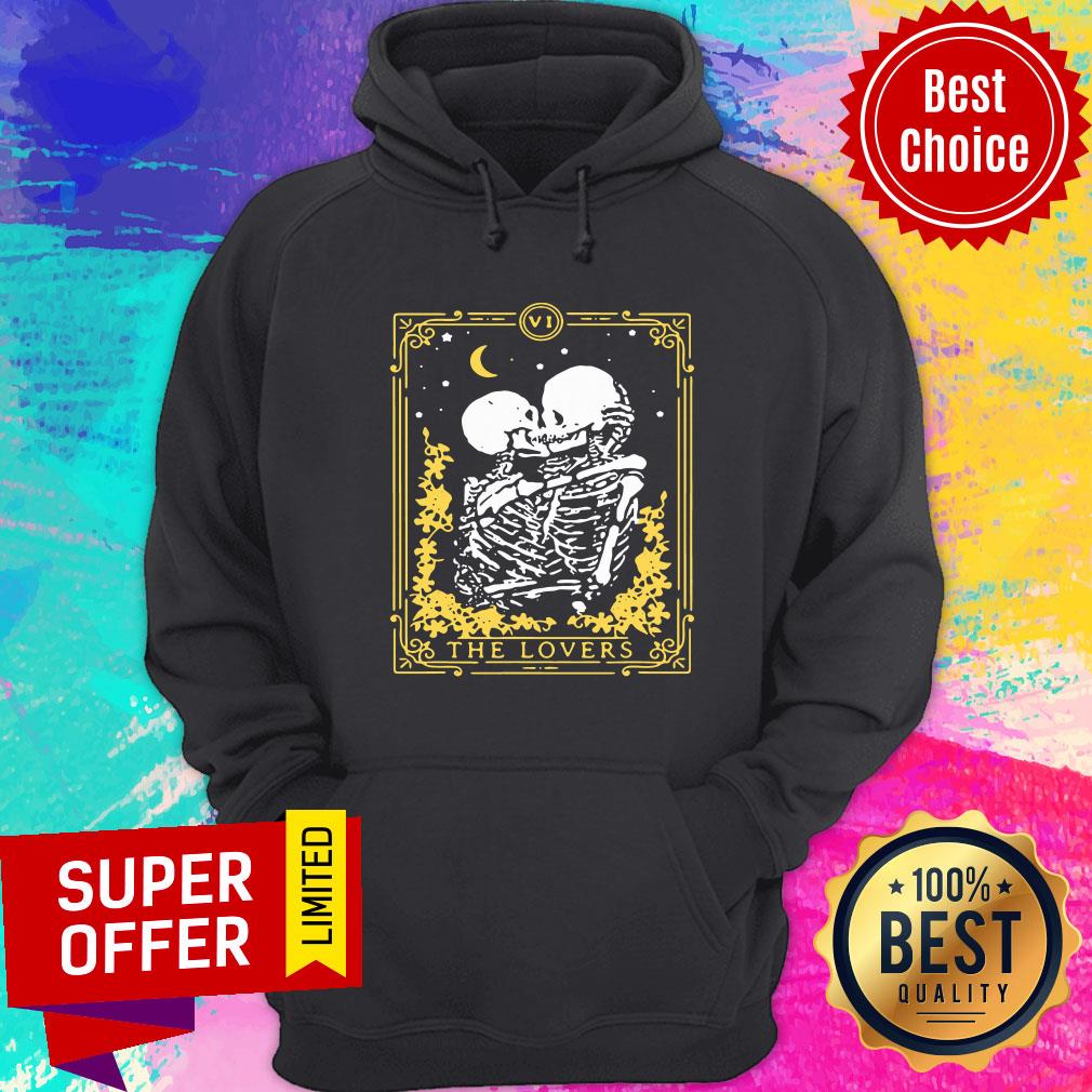 Nice The Loves Couple Skull Kiss Stars Moon Shirt - Image 2