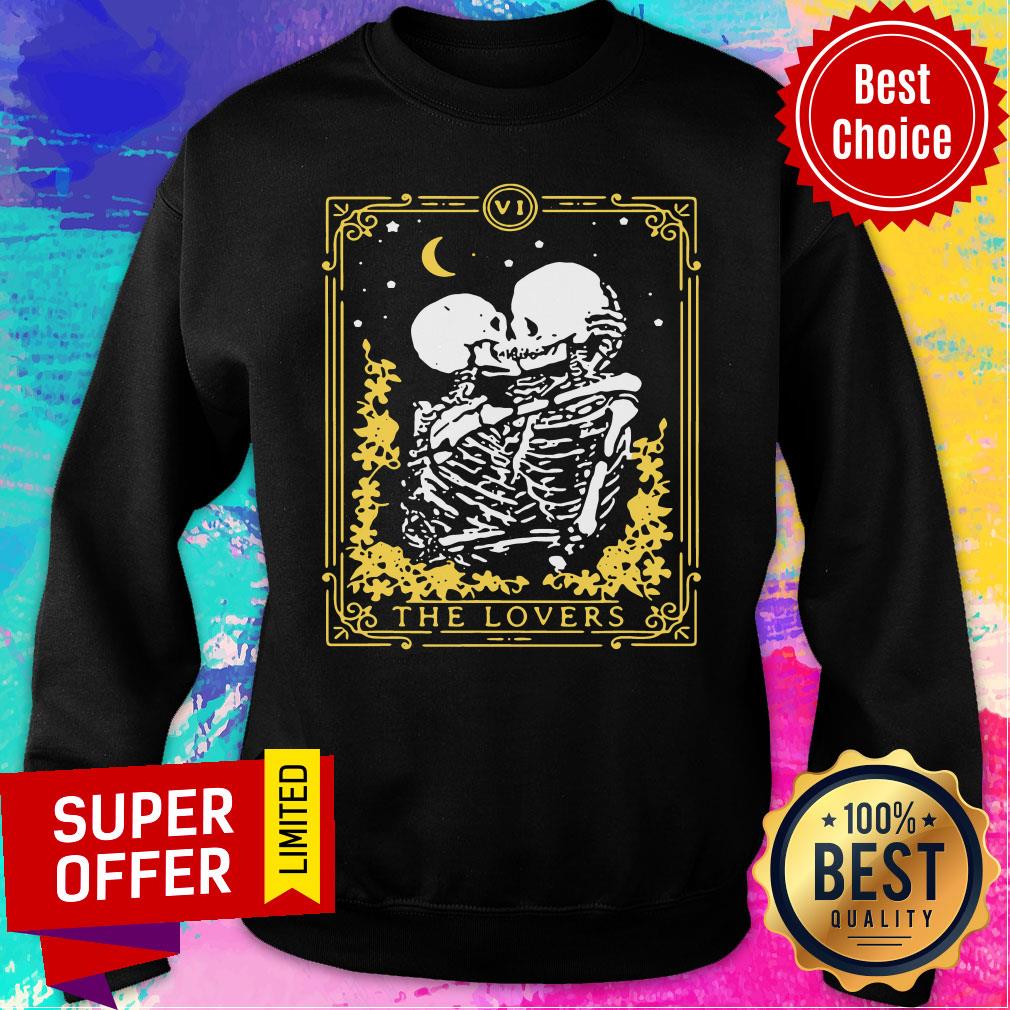 Nice The Loves Couple Skull Kiss Stars Moon Shirt - Image 5