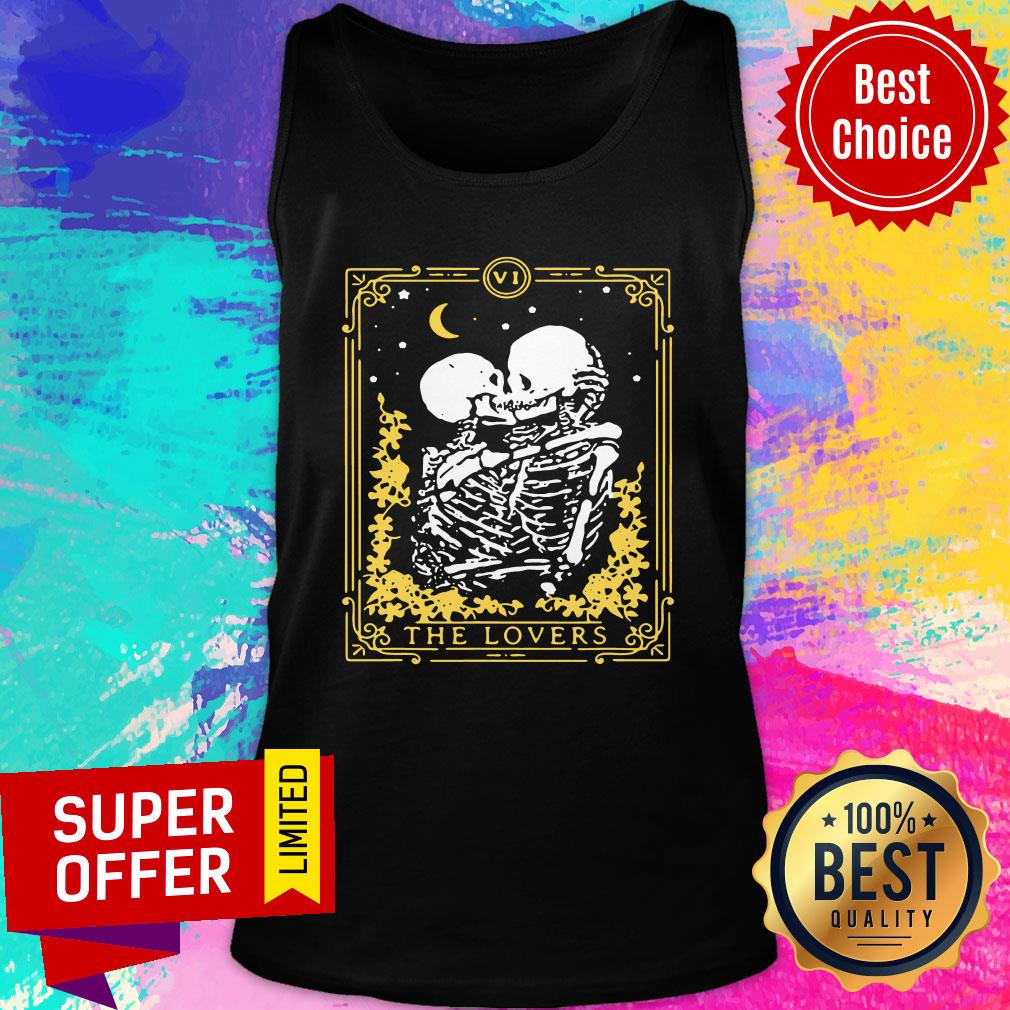 Nice The Loves Couple Skull Kiss Stars Moon Shirt - Image 4