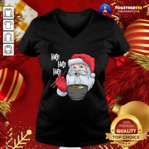 Alternative view of Cute Santa Ramen Noodles Shirt Christmas Japanese Noodles Shirt