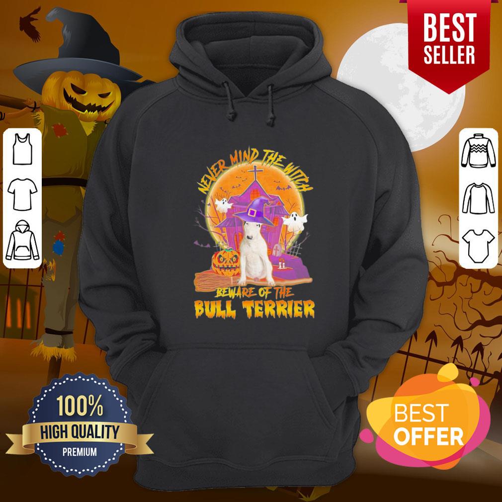 Pro Never Mind The Witch Beware Of The Bull Terrier Halloween Moon Shirt - Image 5