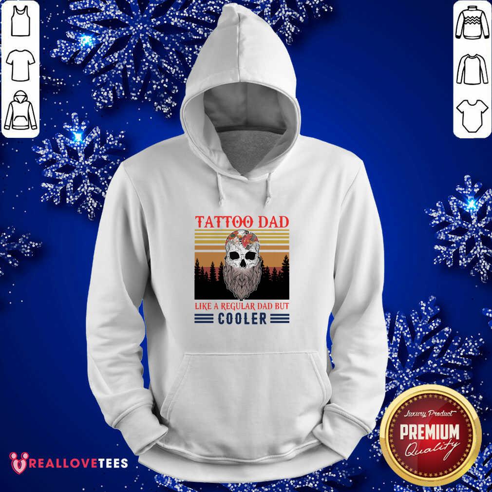 Vip Skull Tattoo Dad Like A Regular Dad But Cooler Vintage Retro Shirt - Image 4