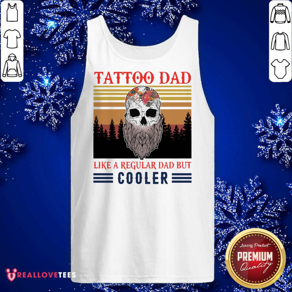 Vip Skull Tattoo Dad Like A Regular Dad But Cooler Vintage Retro Shirt - Image 2