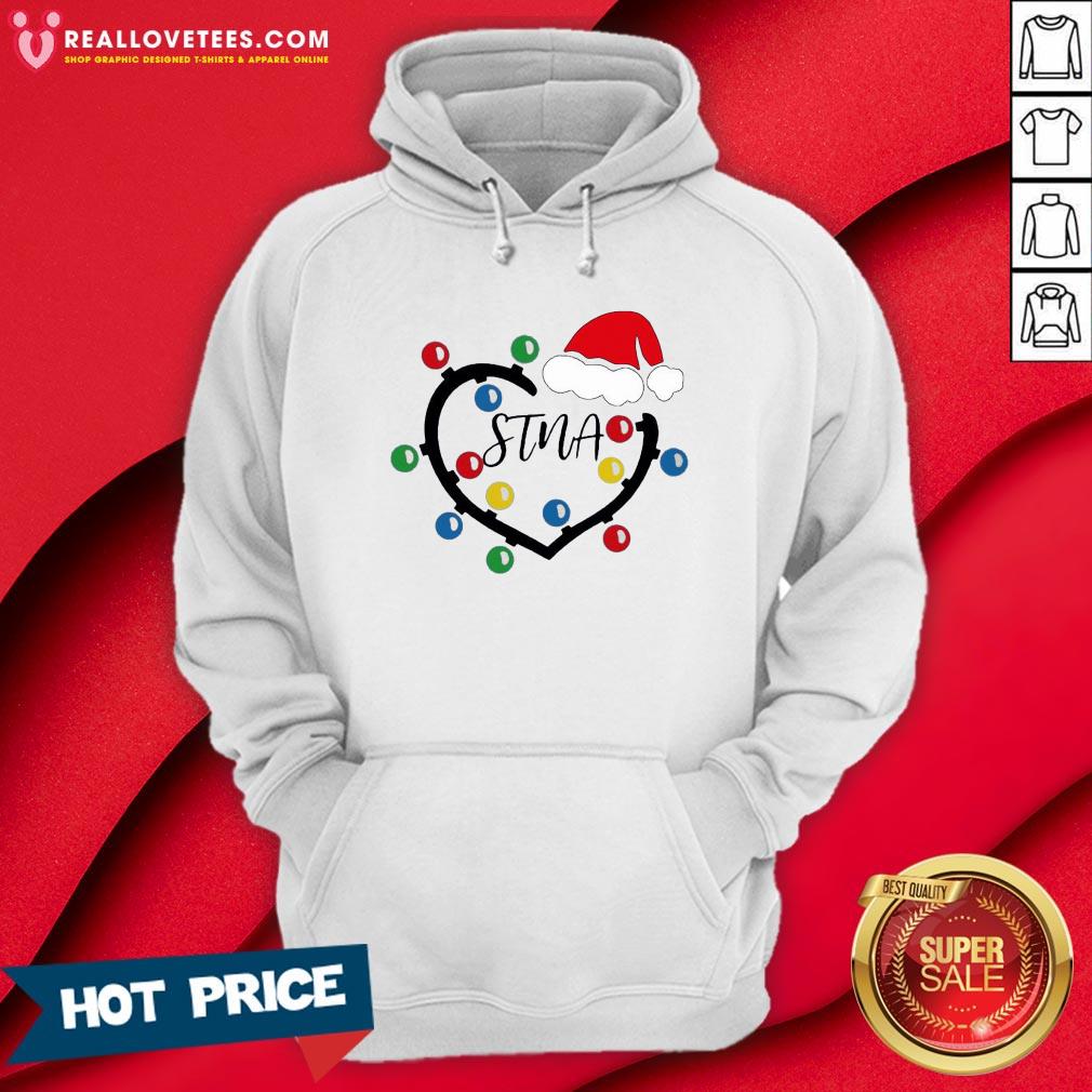 Funny Heart Santa Stna Light Christmas Shirt - Image 4