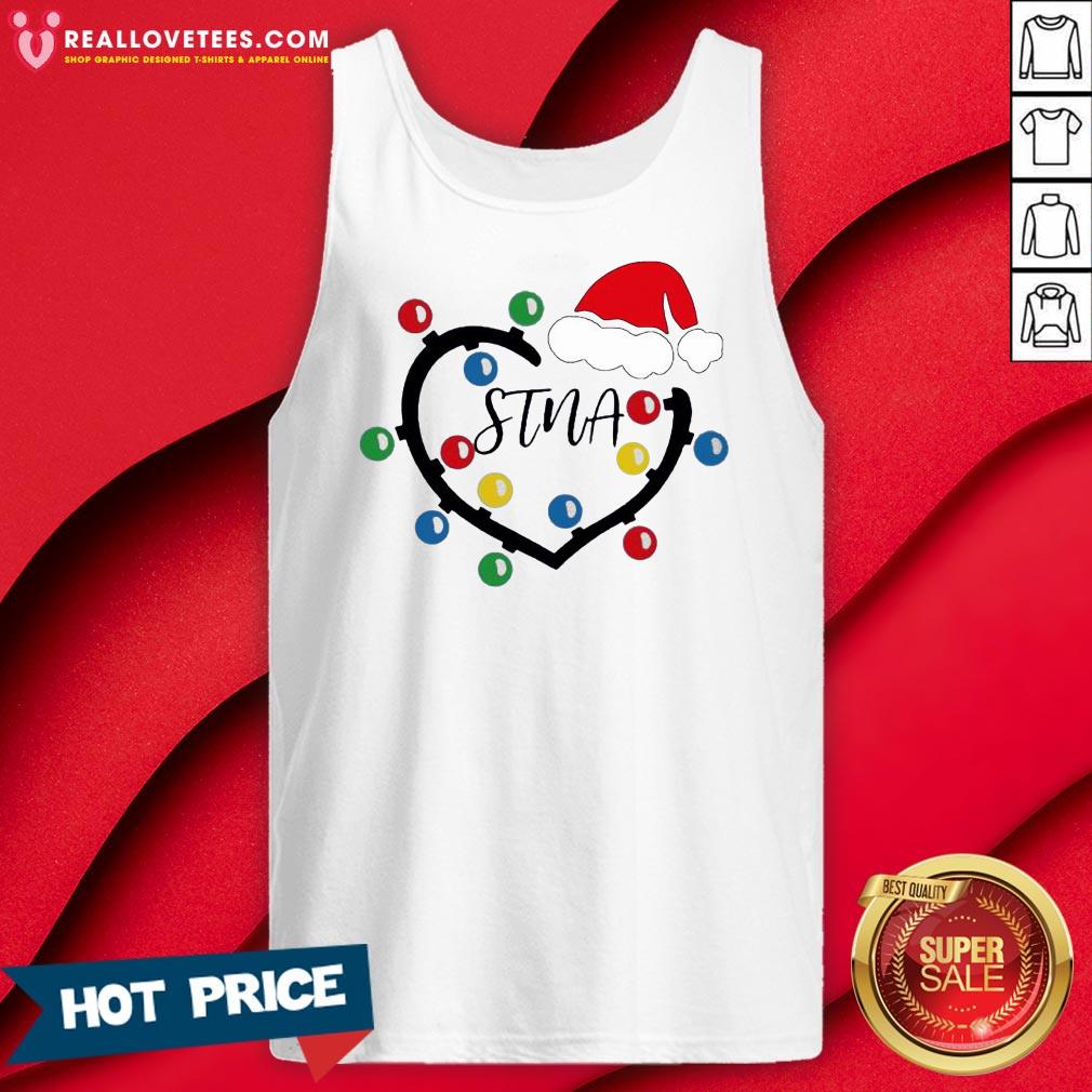 Funny Heart Santa Stna Light Christmas Shirt - Image 2
